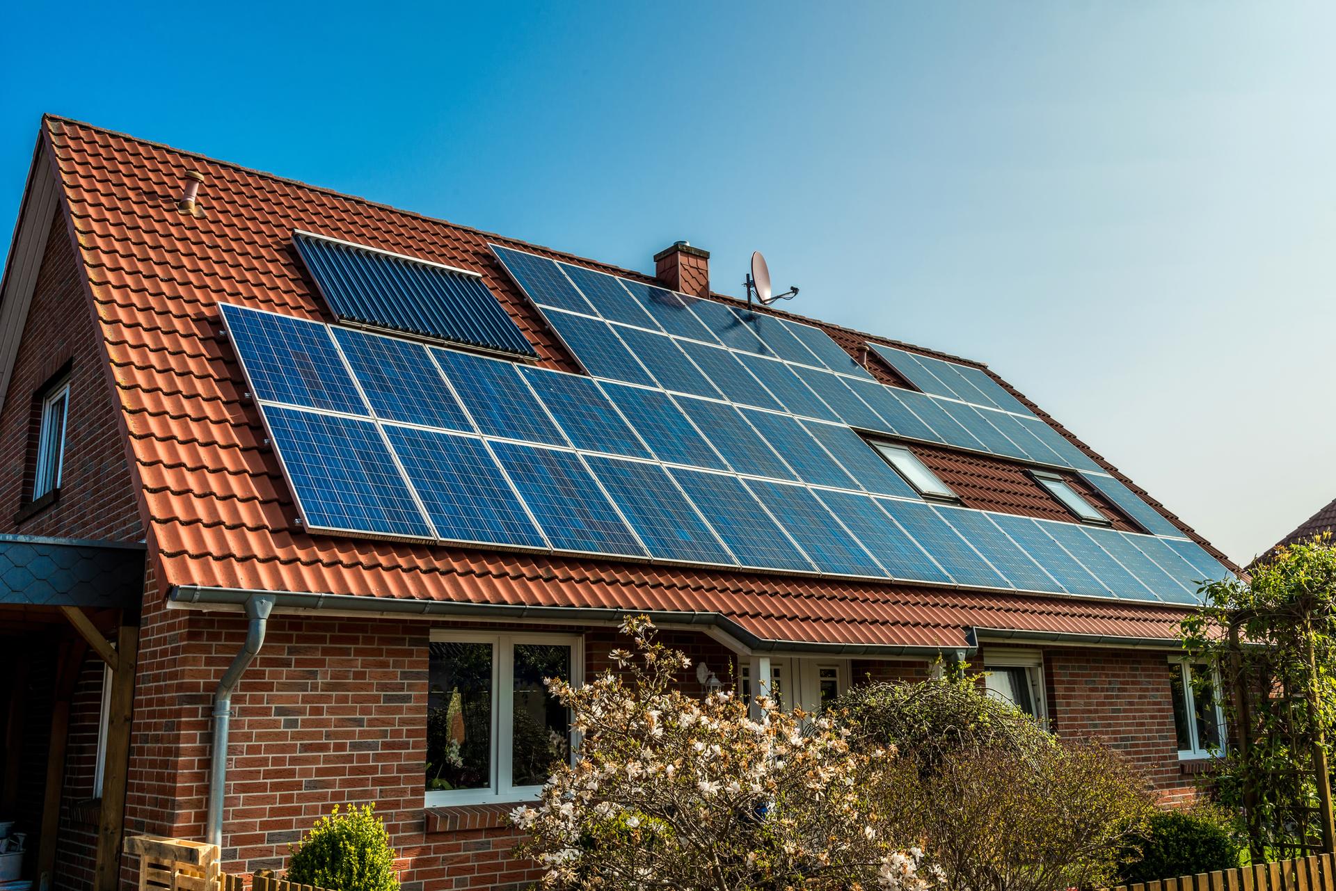 solar panels on roof