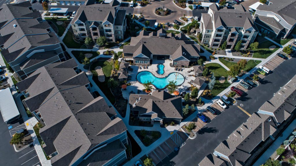 apartment complex roofs
